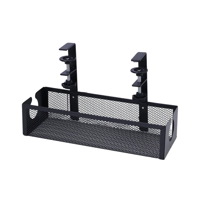 U03B Metal Modern Under Desk Cable Management Tray Wire Organizers No-Drill Punch-Free Clamp Cord Organizer for Workshops
