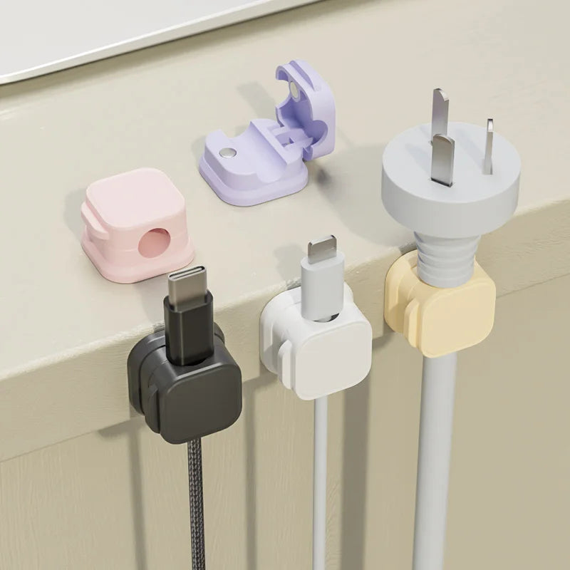 Magnetic Cable Clip Adjustable Cord Holder Under Desk Organizing Cable Management Wire Organizer Cable Holder for Wall and Table