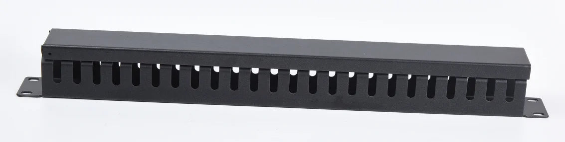 Cable Management Organizer 1U 19 Inch 24 Port Horizontal Metal Rack Mount Cable Manager