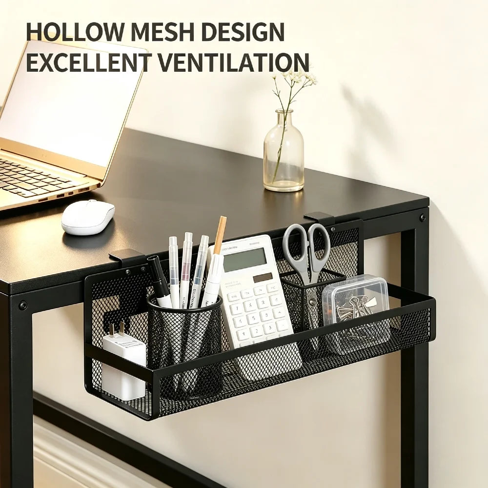 Adjustable C-clamp Under Desk Cord Organizer Basket Cable Rack Wire Management Tray for Home Workspace Standing Desk