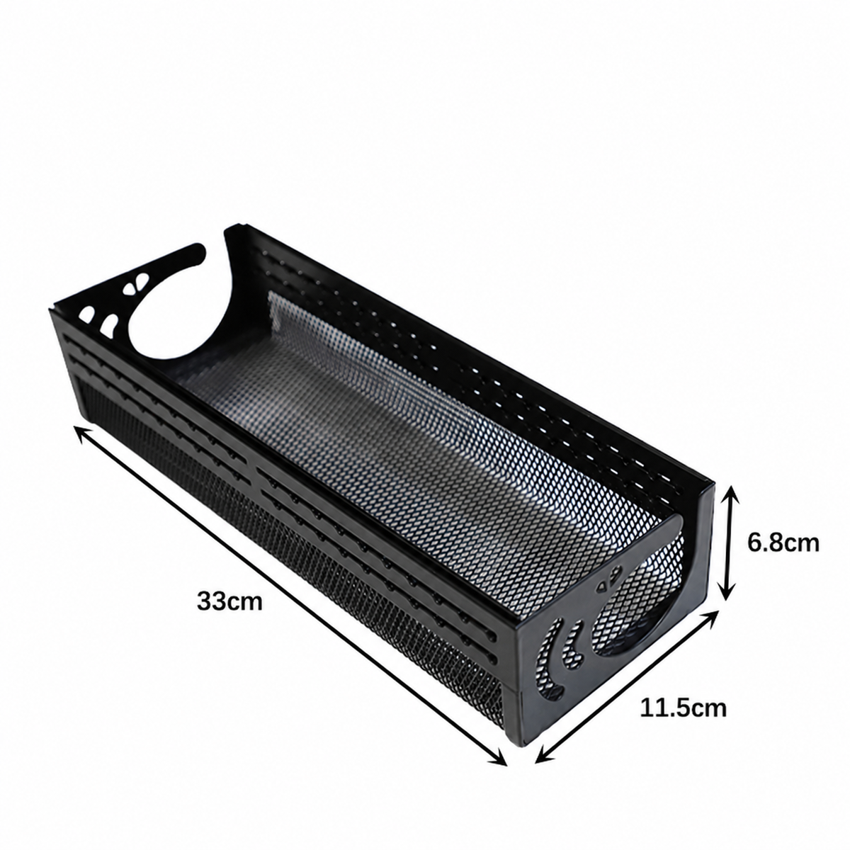 New Arrivals Black Wire Cord Organizer Basket Storage Shelf Rack No Drill Under Desk Cable Management Tray with Clamp