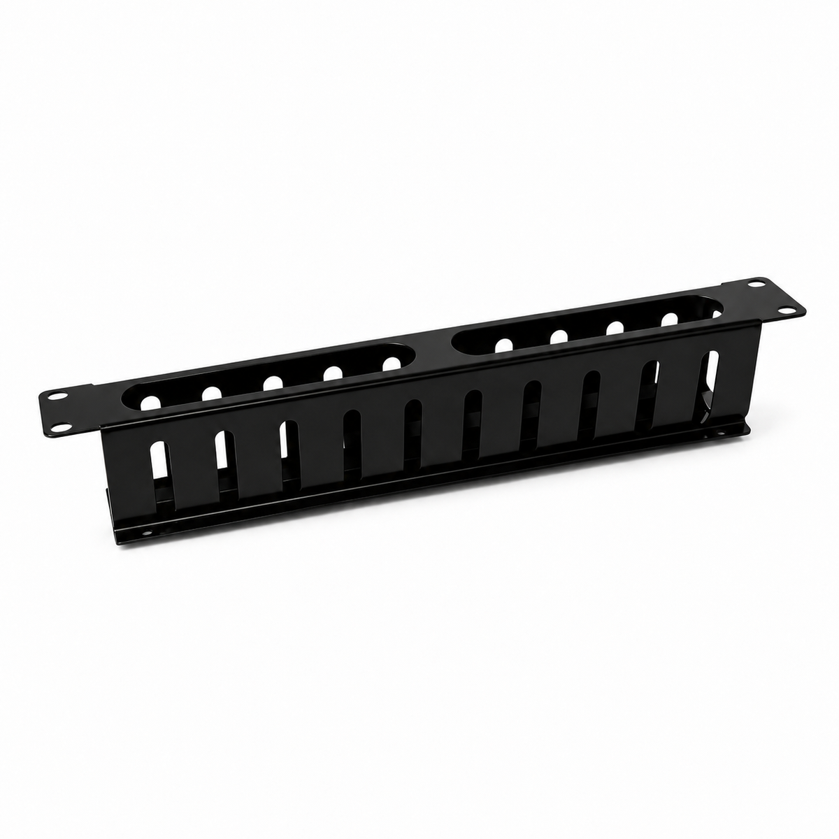 24-Slot Slotted 19 Inch 1U SPCC Metal Cable Organizer with 24 Bar Rack Mount for Server Cabinet and Network Components