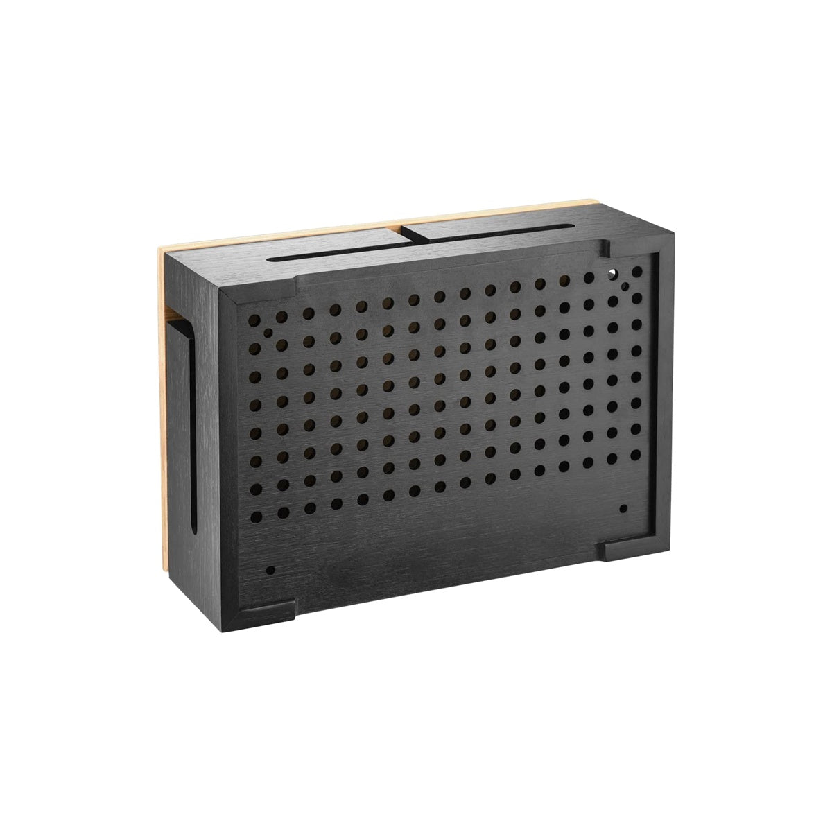 Wall Mountable Wooden Bamboo Cable Management Storage Organizer Box for Hiding Cables and Power Strips