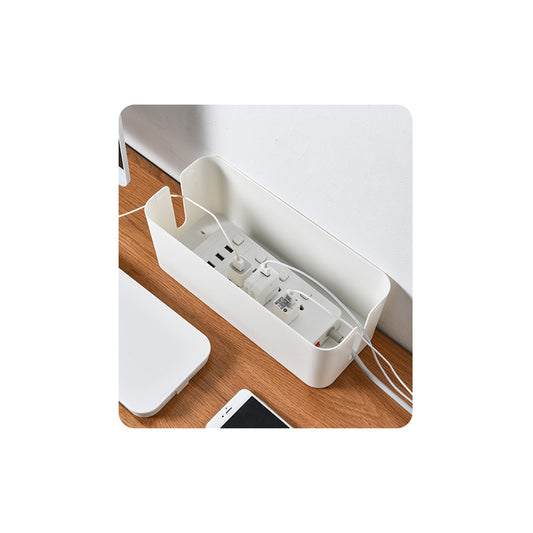 Hot Sale Wire Storage Organizer Plastic Desktop Data Cord Charger Black Tool Modem Container Manager Box Cable Management Box