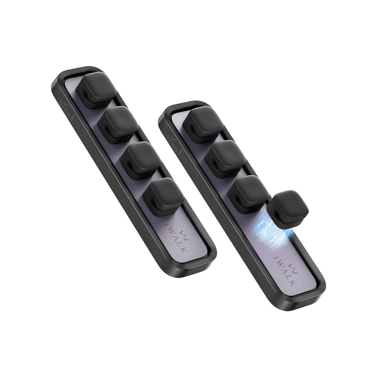 Magnetic Cable Clip Organizer Silicone Tidy Cord Management Straps Reusable Desktop Cable Organizer with Metal Holder
