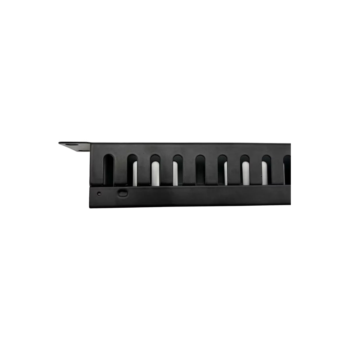 1U 19in Horizontal Cable Manager, 25-Slot Rack Mount Finger Duct, Metal Wire Organizer for Network Server Cabinet (Black)
