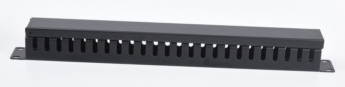 Cable Management Organizer 1U 19 Inch 24 Port Horizontal Metal Rack Mount Cable Manager