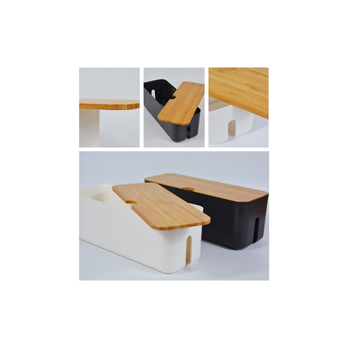 Organizer Box Manager Box Power Cord Socket Wire Storage Case Desktop Desk Data Bamboo Cable Management