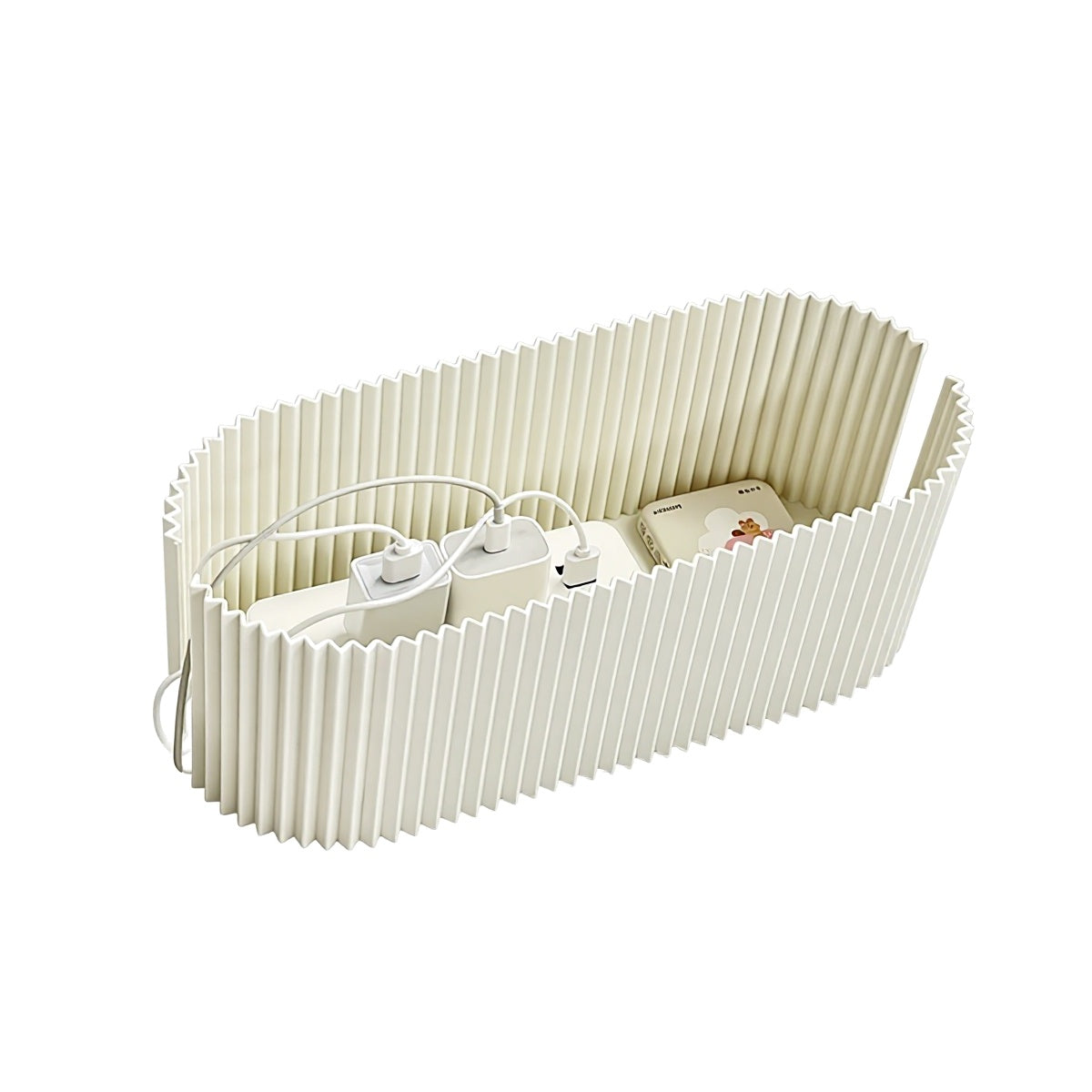 Large Capacity Plastic Cord Organizer with Lids Anti Pet Protection Desktop Cable Storage Box for Home Office