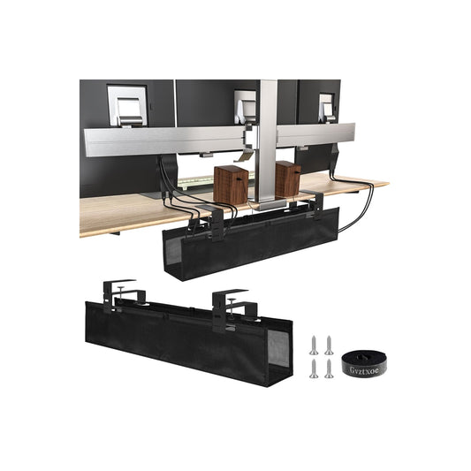 Under Desk Cable Management Tray Mesh Desk Cable Management Box for Office Under Table Cable Organizer Basket